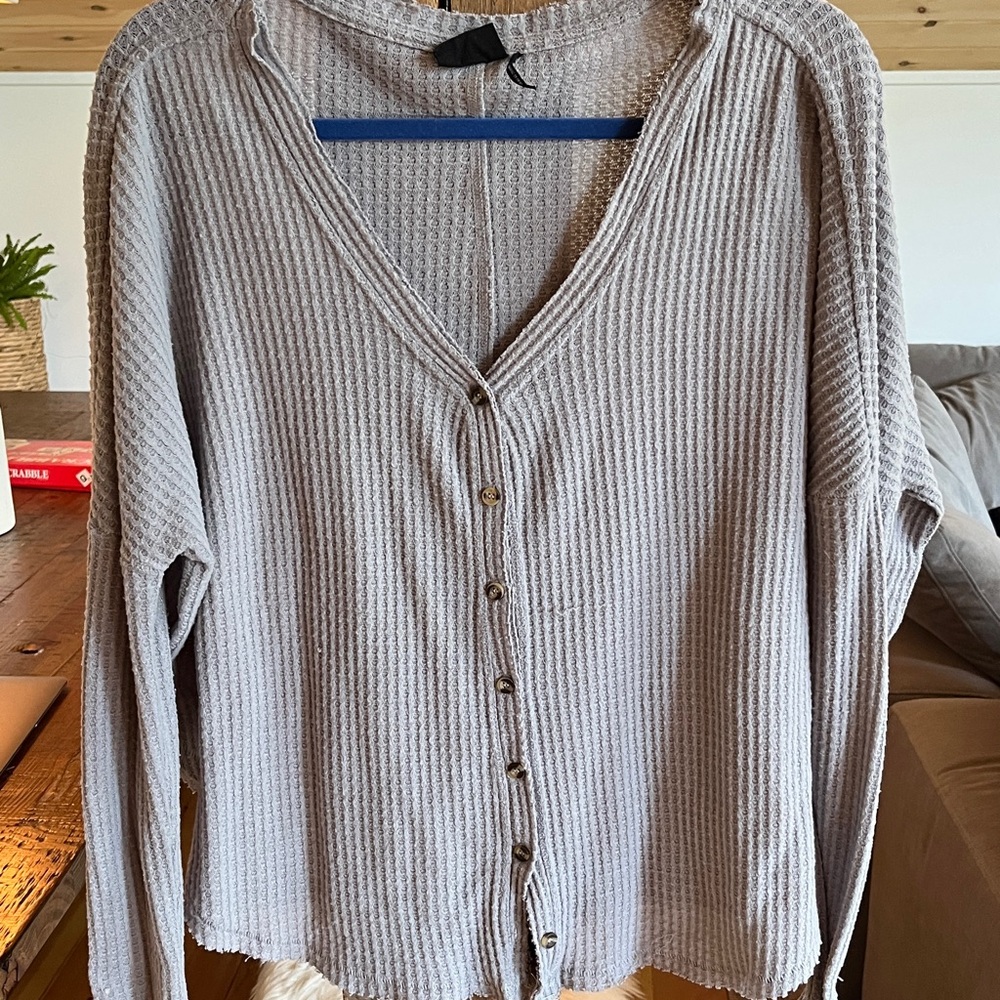 Urban Outfitters button down cropped tie sweater. Size Small